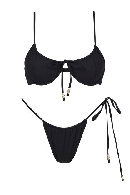 Viper Black Rib Bikini Set - Palm Swimwear